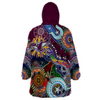 Personalised Eagles NAIDOC Week 2024 Wearable Blanket Hoodie Australia Aboriginal Dot Painting