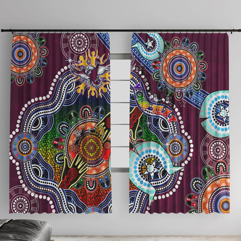 Personalised Eagles NAIDOC Week 2024 Window Curtain Australia Aboriginal Dot Painting