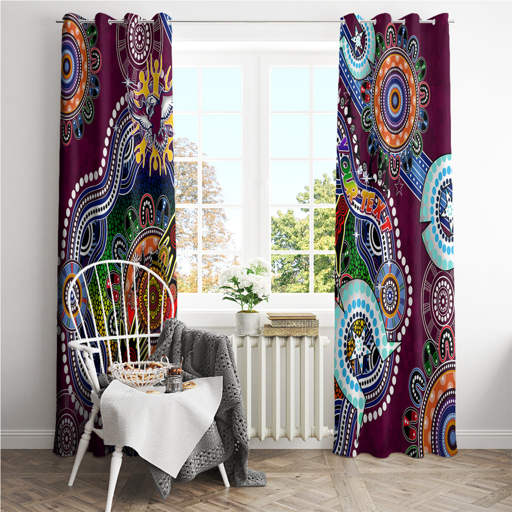 Personalised Eagles NAIDOC Week 2024 Window Curtain Australia Aboriginal Dot Painting