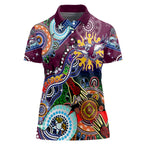 Personalised Eagles NAIDOC Week 2024 Women Polo Shirt Australia Aboriginal Dot Painting