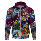 Personalised Eagles NAIDOC Week 2024 Zip Hoodie Australia Aboriginal Dot Painting