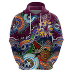 Personalised Eagles NAIDOC Week 2024 Zip Hoodie Australia Aboriginal Dot Painting