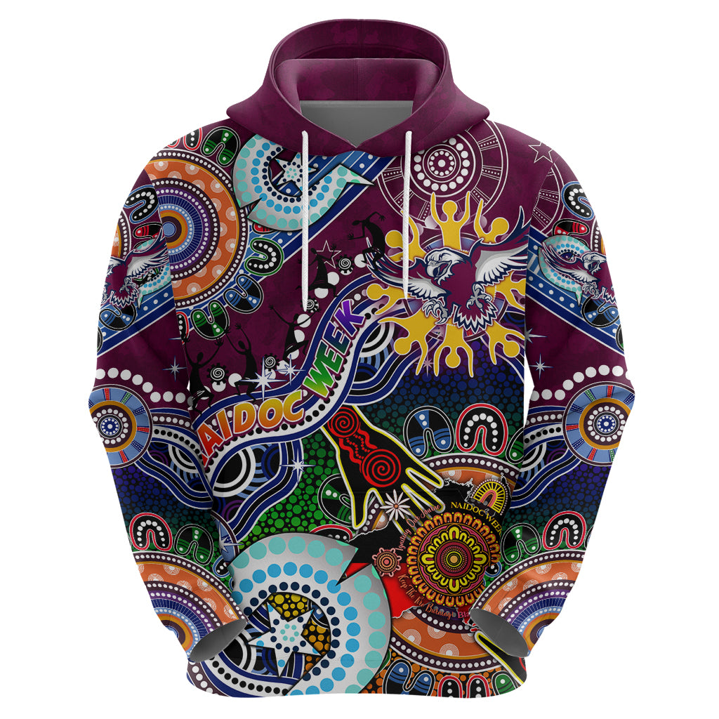 Personalised Eagles NAIDOC Week 2024 Zip Hoodie Australia Aboriginal Dot Painting