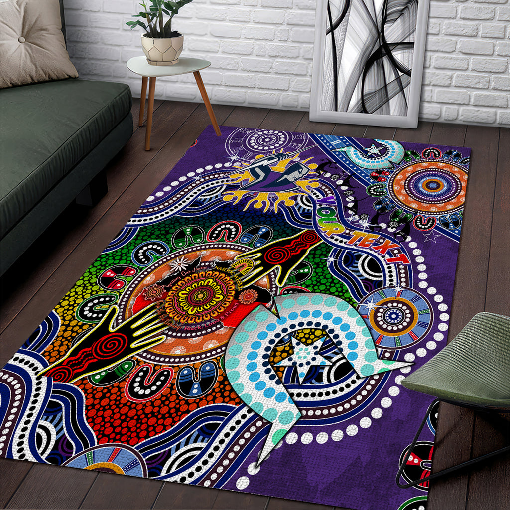 Personalised Storm NAIDOC Week 2024 Area Rug Australia Aboriginal Dot Painting