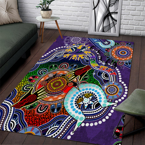 Personalised Storm NAIDOC Week 2024 Area Rug Australia Aboriginal Dot Painting