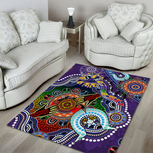 Personalised Storm NAIDOC Week 2024 Area Rug Australia Aboriginal Dot Painting
