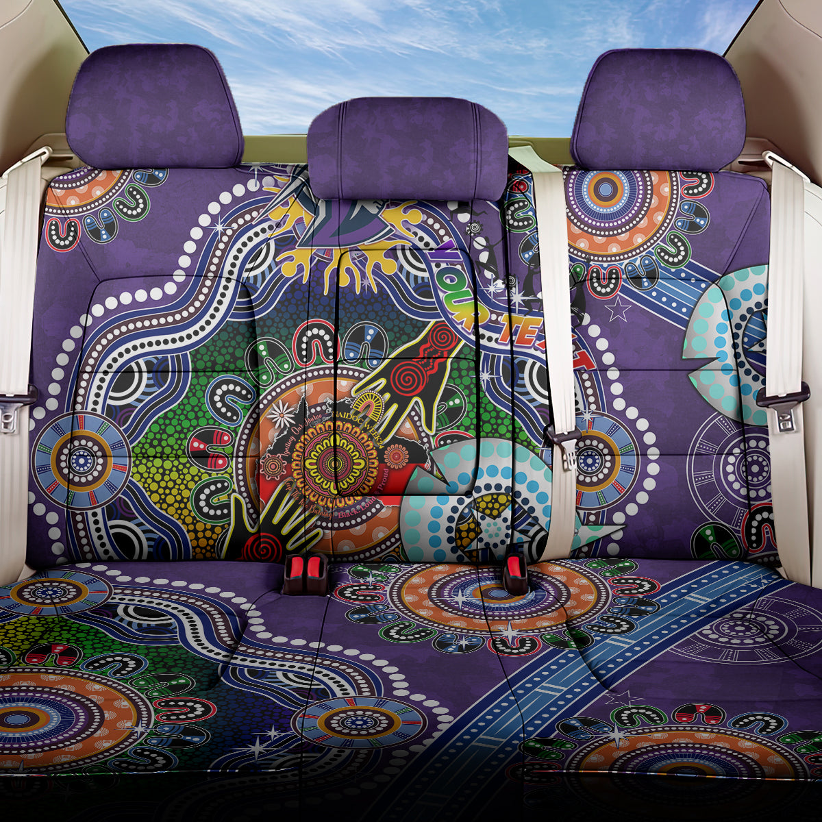 Personalised Storm NAIDOC Week 2024 Back Car Seat Cover Australia Aboriginal Dot Painting