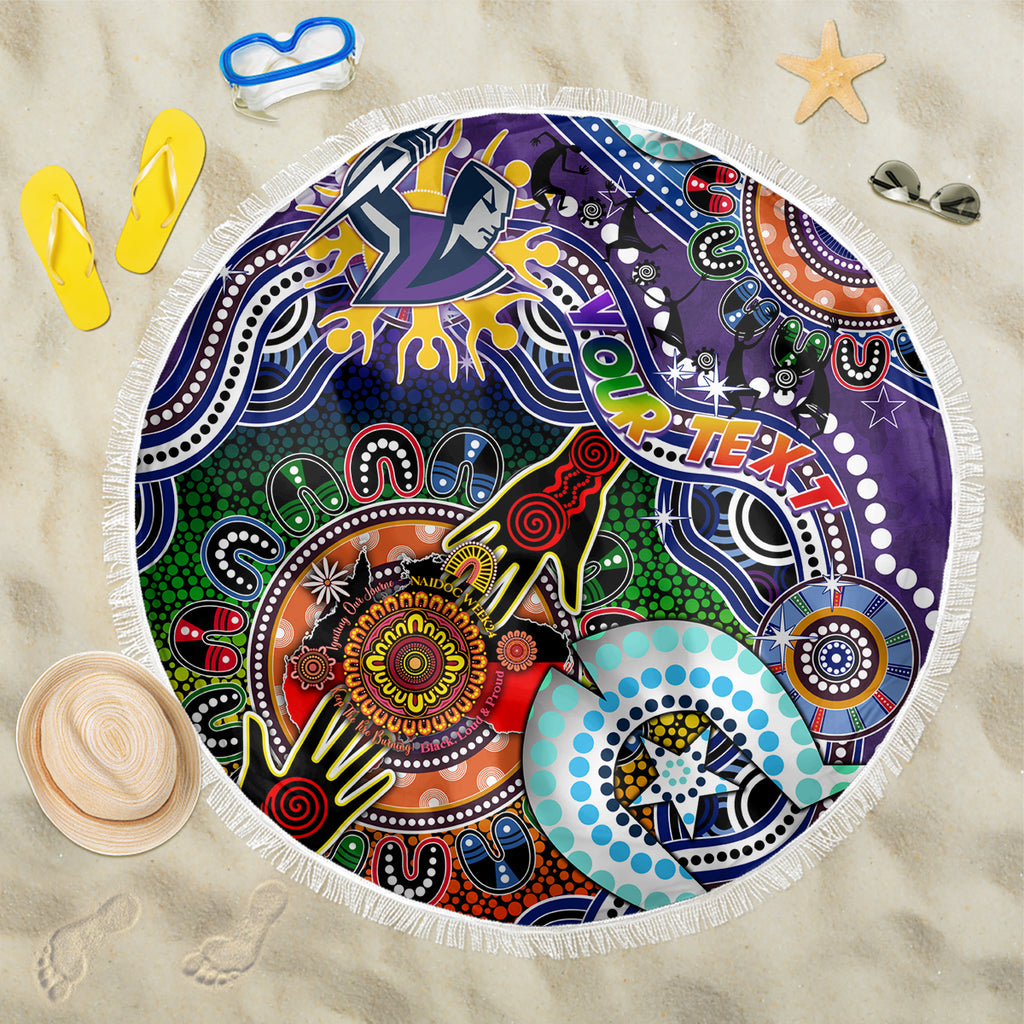 Personalised Storm NAIDOC Week 2024 Beach Blanket Australia Aboriginal Dot Painting