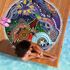 Personalised Storm NAIDOC Week 2024 Beach Blanket Australia Aboriginal Dot Painting
