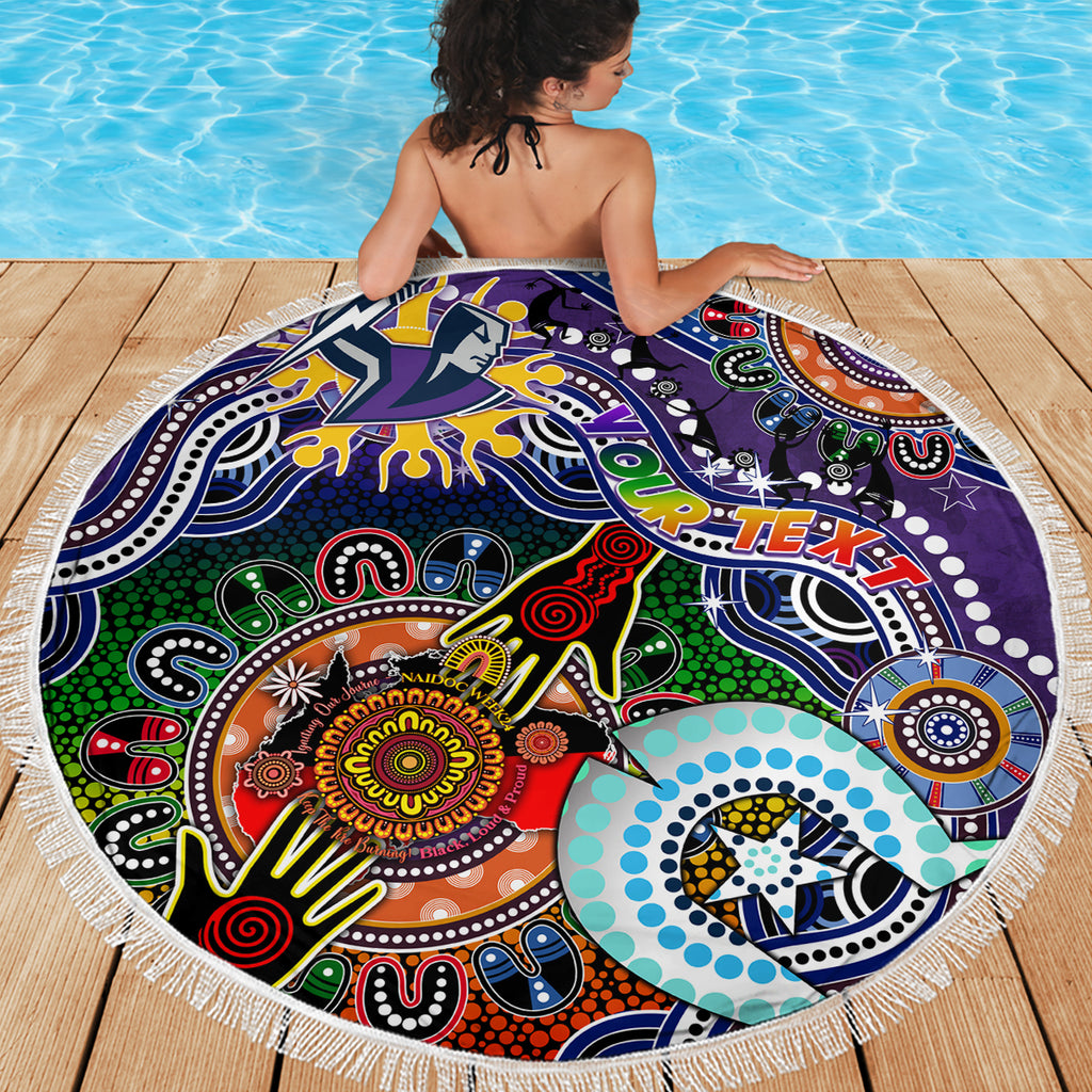 Personalised Storm NAIDOC Week 2024 Beach Blanket Australia Aboriginal Dot Painting