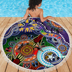 Personalised Storm NAIDOC Week 2024 Beach Blanket Australia Aboriginal Dot Painting