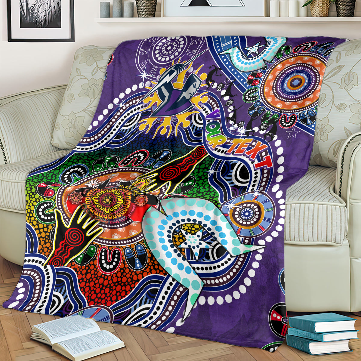 Personalised Storm NAIDOC Week 2024 Blanket Australia Aboriginal Dot Painting