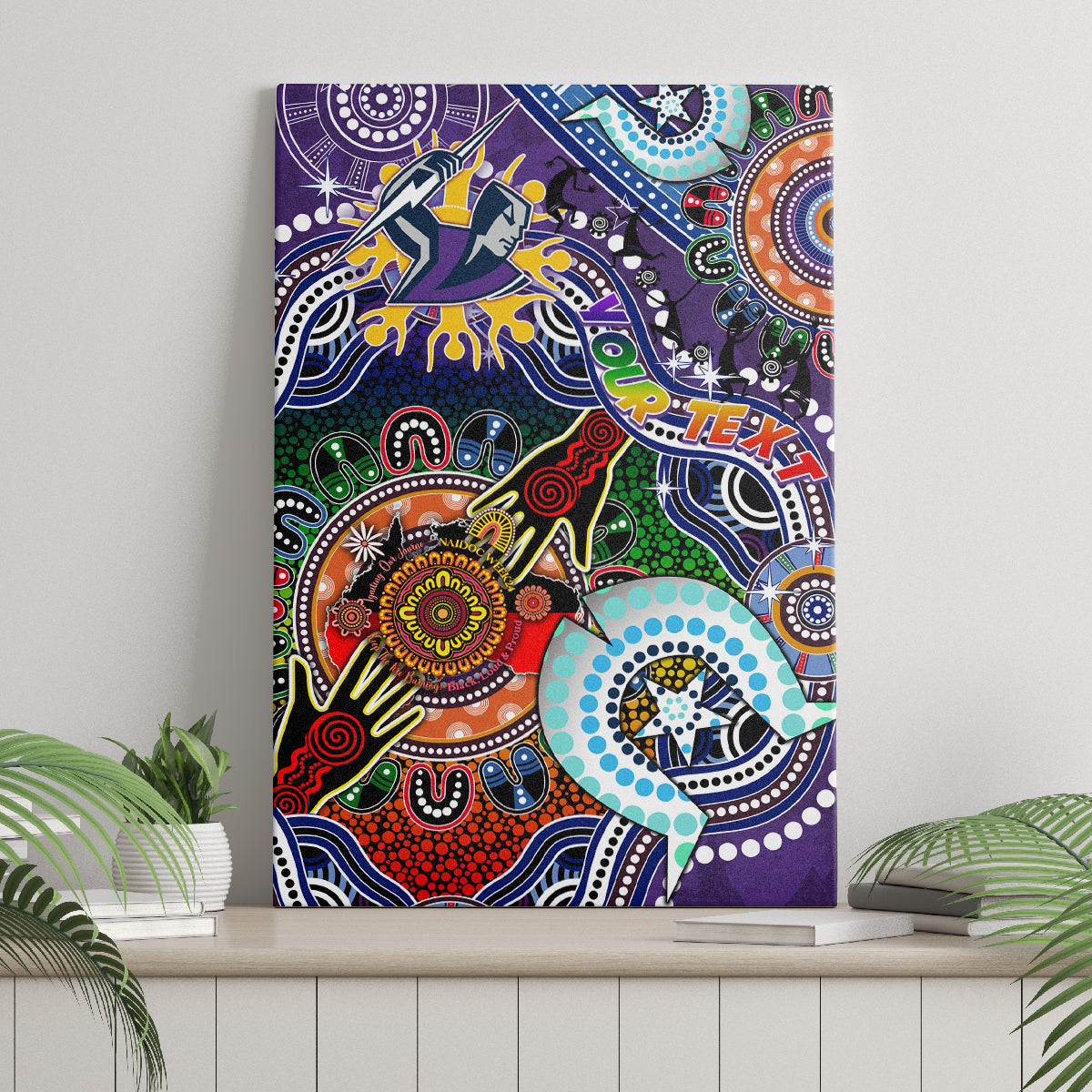 Personalised Storm NAIDOC Week 2024 Canvas Wall Art Australia Aboriginal Dot Painting