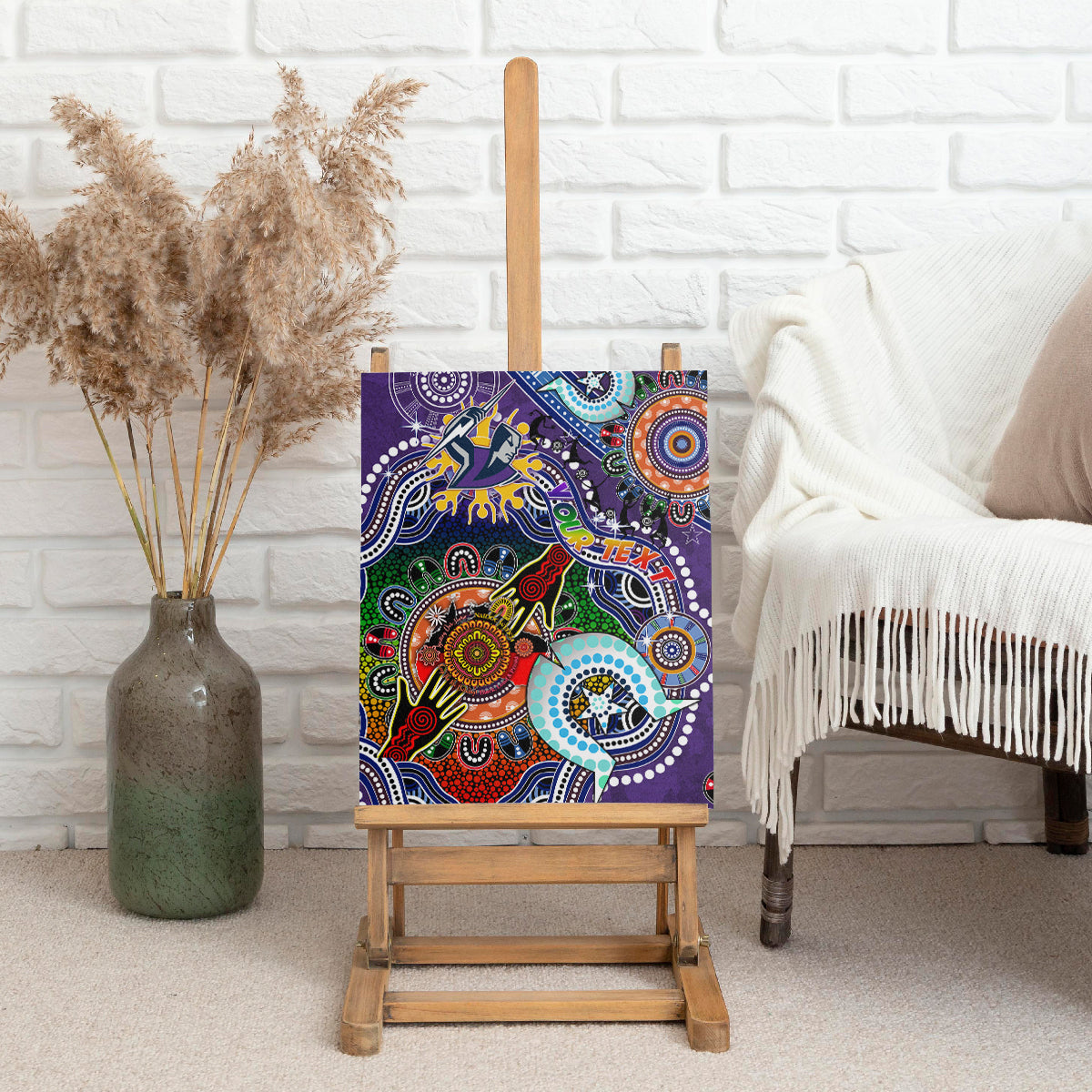 Personalised Storm NAIDOC Week 2024 Canvas Wall Art Australia Aboriginal Dot Painting