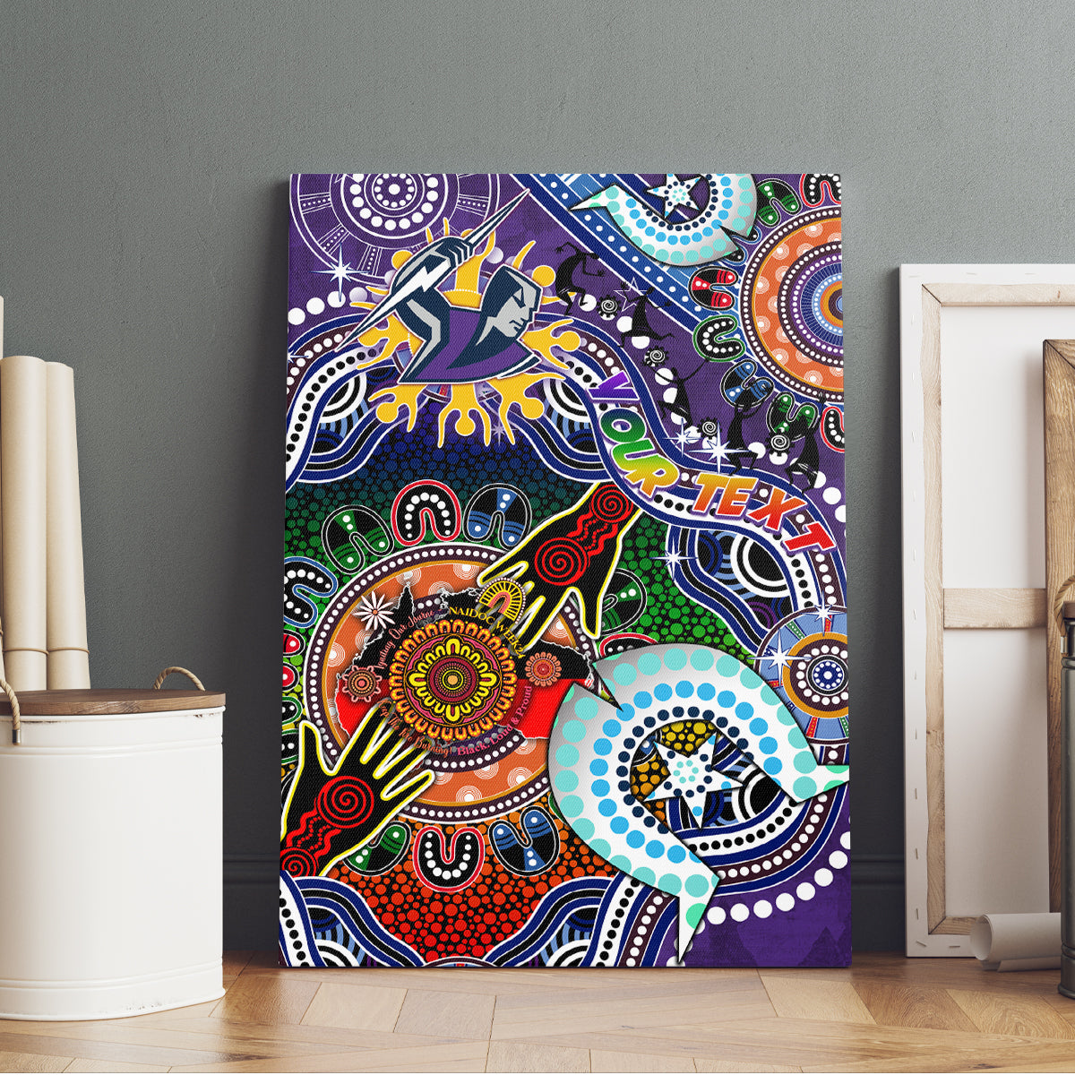 Personalised Storm NAIDOC Week 2024 Canvas Wall Art Australia Aboriginal Dot Painting