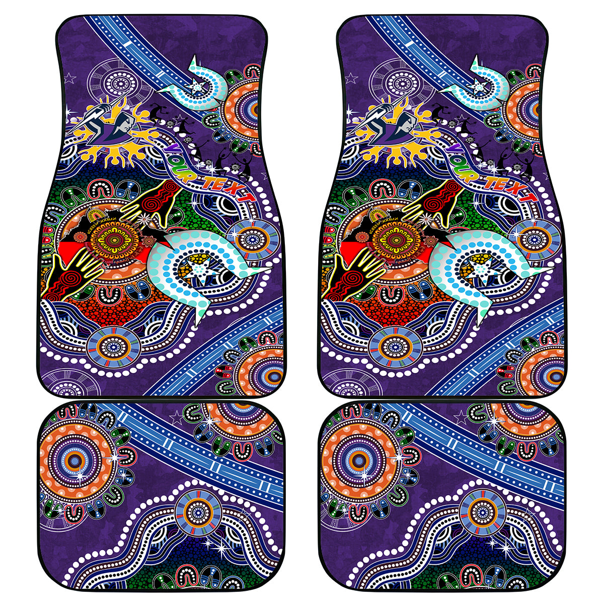 Personalised Storm NAIDOC Week 2024 Car Mats Australia Aboriginal Dot Painting