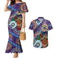 Personalised Storm NAIDOC Week 2024 Couples Matching Mermaid Dress and Hawaiian Shirt Australia Aboriginal Dot Painting