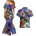 Personalised Storm NAIDOC Week 2024 Couples Matching Mermaid Dress and Hawaiian Shirt Australia Aboriginal Dot Painting