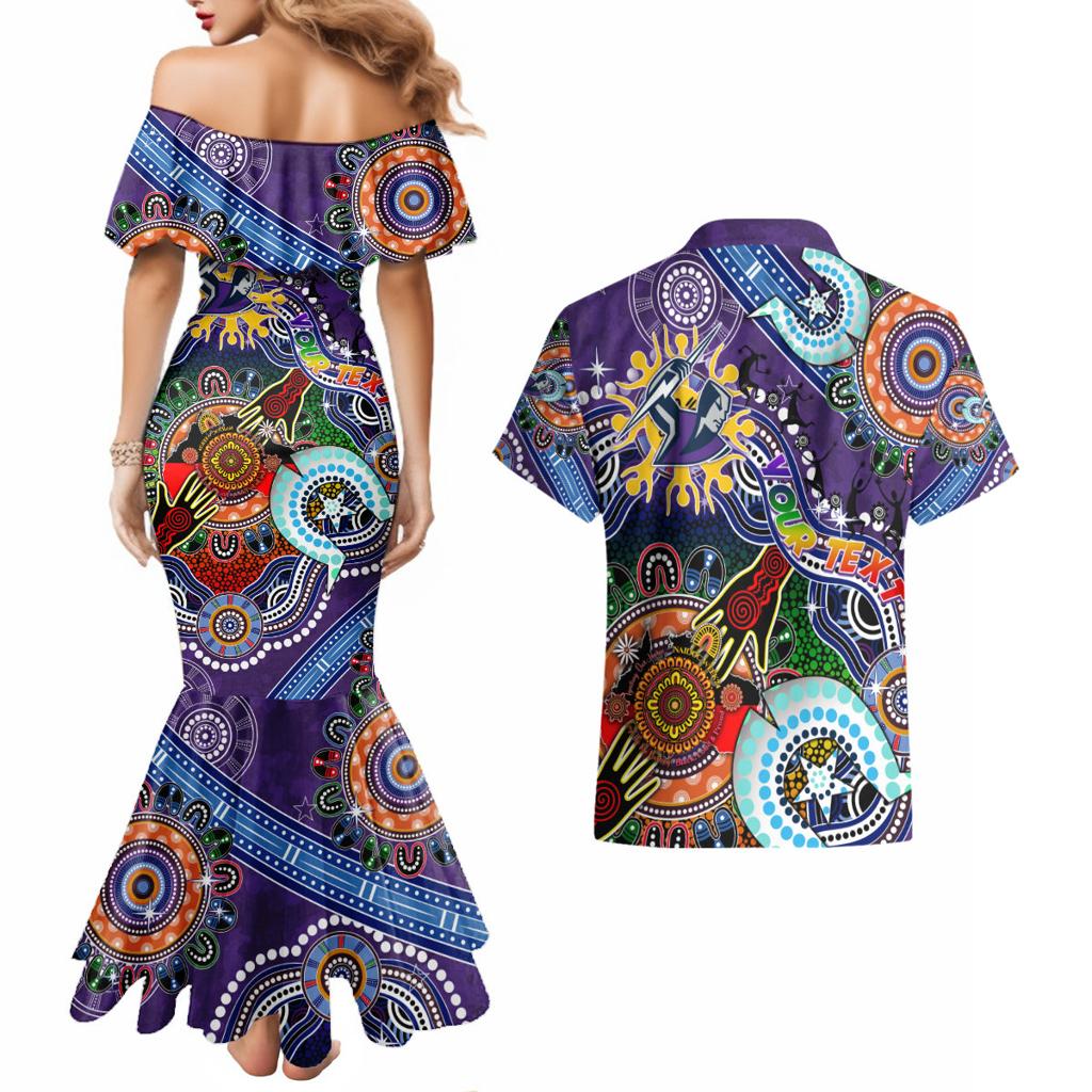 Personalised Storm NAIDOC Week 2024 Couples Matching Mermaid Dress and Hawaiian Shirt Australia Aboriginal Dot Painting