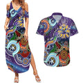 Personalised Storm NAIDOC Week 2024 Couples Matching Summer Maxi Dress and Hawaiian Shirt Australia Aboriginal Dot Painting