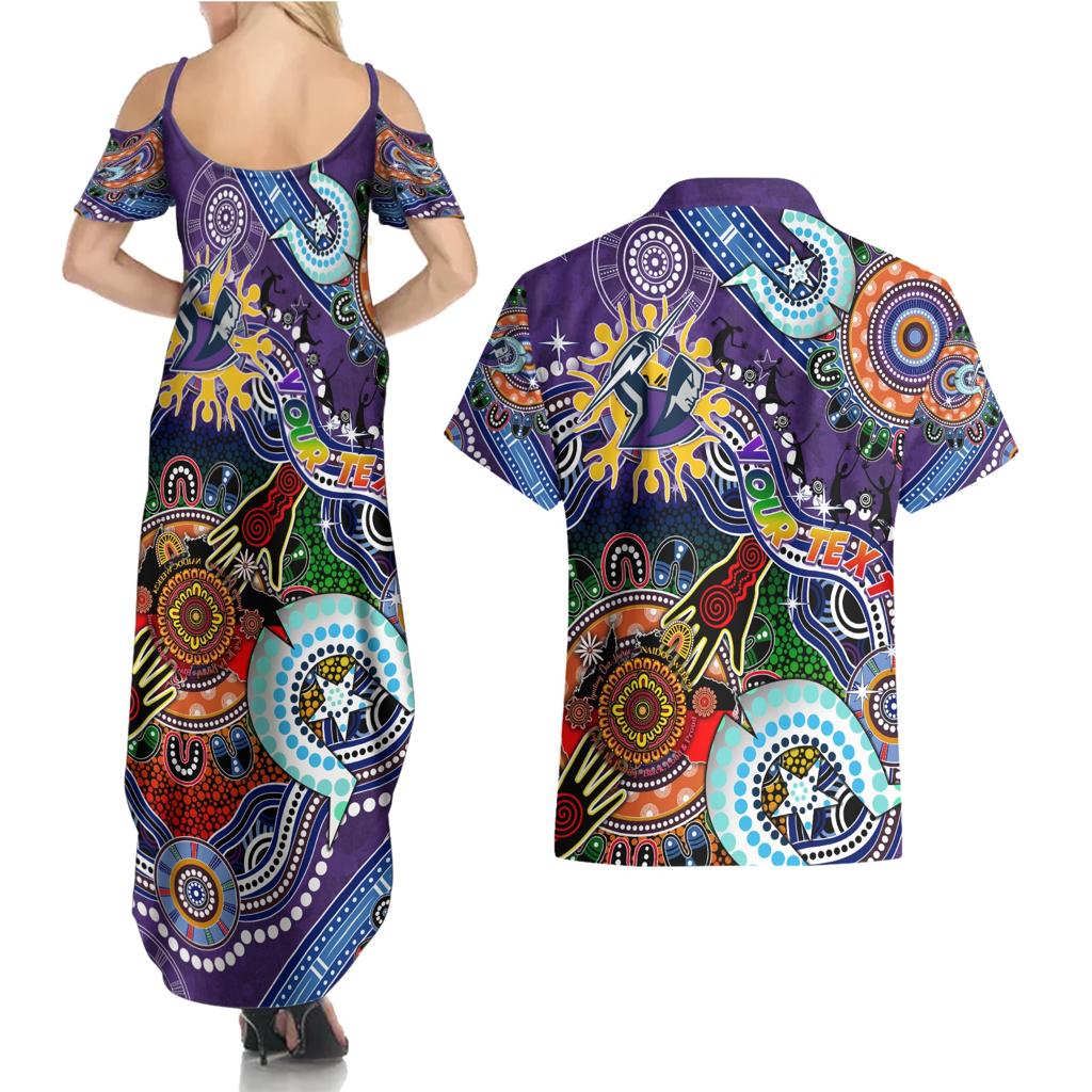 Personalised Storm NAIDOC Week 2024 Couples Matching Summer Maxi Dress and Hawaiian Shirt Australia Aboriginal Dot Painting
