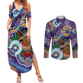 Personalised Storm NAIDOC Week 2024 Couples Matching Summer Maxi Dress and Long Sleeve Button Shirt Australia Aboriginal Dot Painting