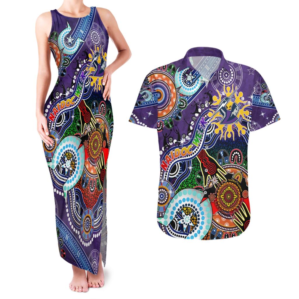Personalised Storm NAIDOC Week 2024 Couples Matching Tank Maxi Dress and Hawaiian Shirt Australia Aboriginal Dot Painting