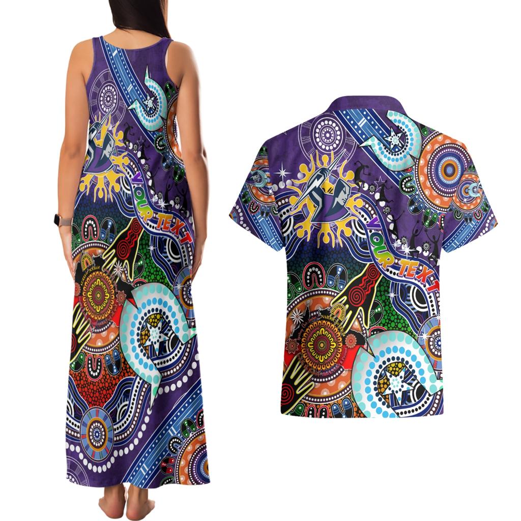 Personalised Storm NAIDOC Week 2024 Couples Matching Tank Maxi Dress and Hawaiian Shirt Australia Aboriginal Dot Painting