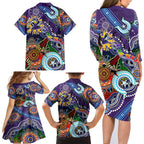 Personalised Storm NAIDOC Week 2024 Family Matching Long Sleeve Bodycon Dress and Hawaiian Shirt Australia Aboriginal Dot Painting