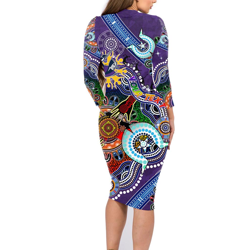 Personalised Storm NAIDOC Week 2024 Family Matching Long Sleeve Bodycon Dress and Hawaiian Shirt Australia Aboriginal Dot Painting