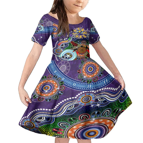 Personalised Storm NAIDOC Week 2024 Family Matching Mermaid Dress and Hawaiian Shirt Australia Aboriginal Dot Painting