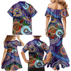 Personalised Storm NAIDOC Week 2024 Family Matching Mermaid Dress and Hawaiian Shirt Australia Aboriginal Dot Painting
