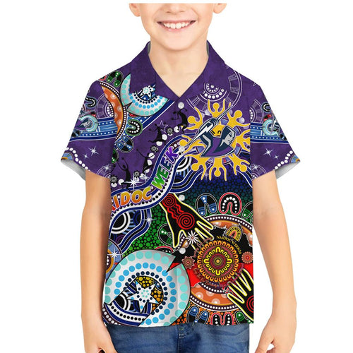 Personalised Storm NAIDOC Week 2024 Family Matching Mermaid Dress and Hawaiian Shirt Australia Aboriginal Dot Painting