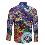 Personalised Storm NAIDOC Week 2024 Family Matching Off Shoulder Short Dress and Hawaiian Shirt Australia Aboriginal Dot Painting
