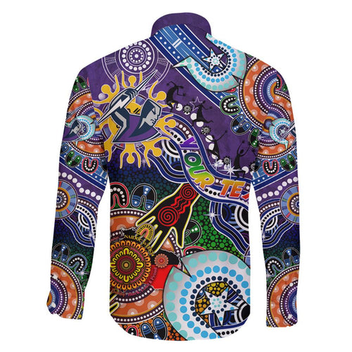 Personalised Storm NAIDOC Week 2024 Family Matching Off Shoulder Short Dress and Hawaiian Shirt Australia Aboriginal Dot Painting