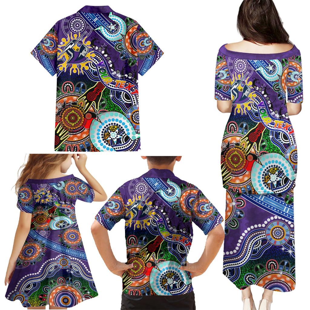 Personalised Storm NAIDOC Week 2024 Family Matching Puletasi and Hawaiian Shirt Australia Aboriginal Dot Painting