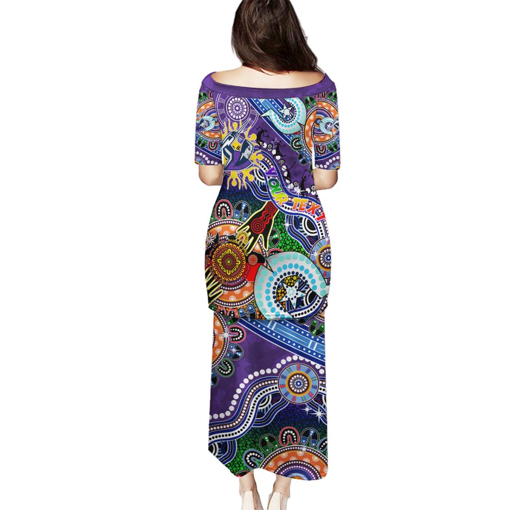 Personalised Storm NAIDOC Week 2024 Family Matching Puletasi and Hawaiian Shirt Australia Aboriginal Dot Painting