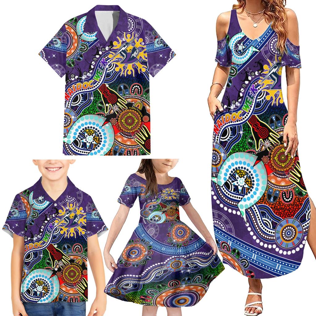 Personalised Storm NAIDOC Week 2024 Family Matching Summer Maxi Dress and Hawaiian Shirt Australia Aboriginal Dot Painting