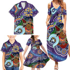 Personalised Storm NAIDOC Week 2024 Family Matching Summer Maxi Dress and Hawaiian Shirt Australia Aboriginal Dot Painting