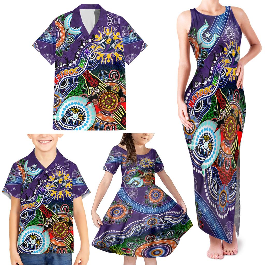 Personalised Storm NAIDOC Week 2024 Family Matching Tank Maxi Dress and Hawaiian Shirt Australia Aboriginal Dot Painting