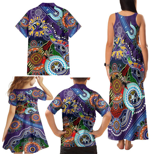 Personalised Storm NAIDOC Week 2024 Family Matching Tank Maxi Dress and Hawaiian Shirt Australia Aboriginal Dot Painting
