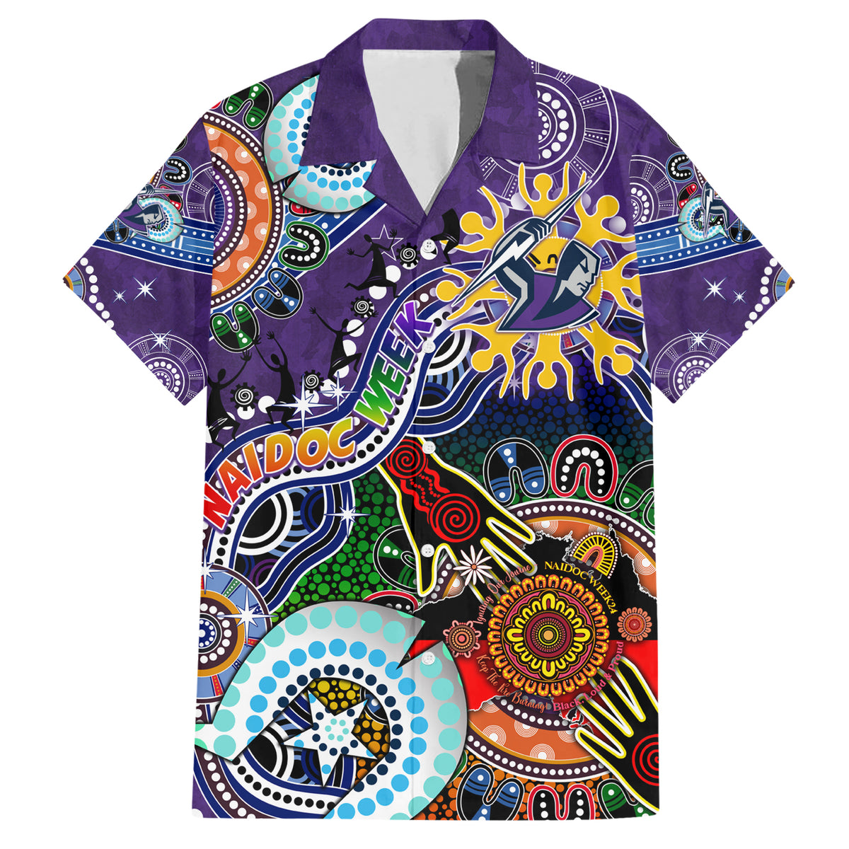 Personalised Storm NAIDOC Week 2024 Hawaiian Shirt Australia Aboriginal Dot Painting