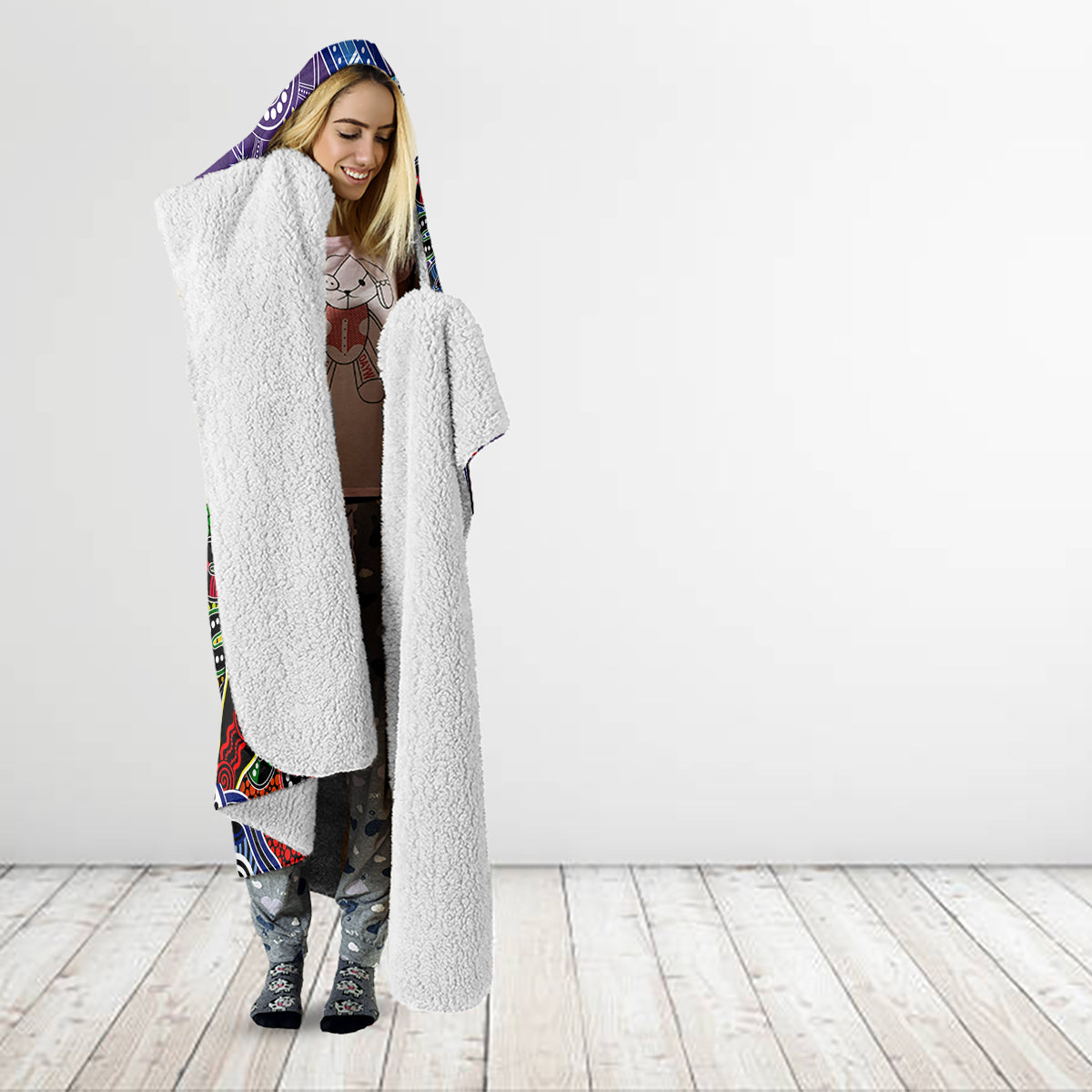 Personalised Storm NAIDOC Week 2024 Hooded Blanket Australia Aboriginal Dot Painting