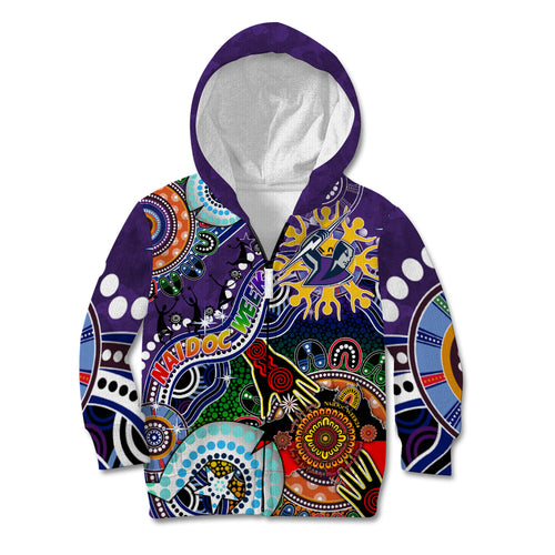 Personalised Storm NAIDOC Week 2024 Kid Hoodie Australia Aboriginal Dot Painting