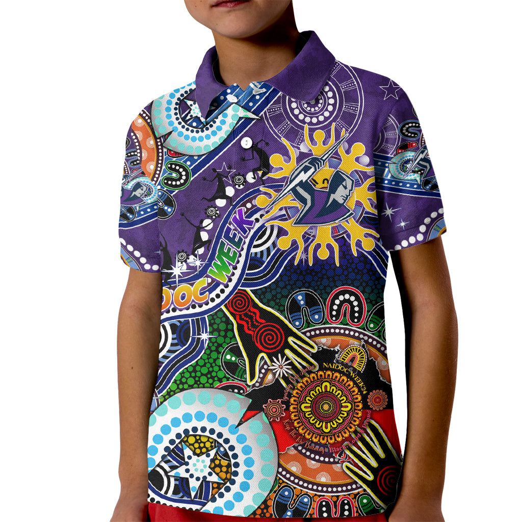 Personalised Storm NAIDOC Week 2024 Kid Polo Shirt Australia Aboriginal Dot Painting