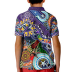 Personalised Storm NAIDOC Week 2024 Kid Polo Shirt Australia Aboriginal Dot Painting