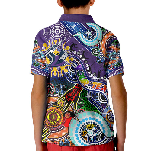 Personalised Storm NAIDOC Week 2024 Kid Polo Shirt Australia Aboriginal Dot Painting