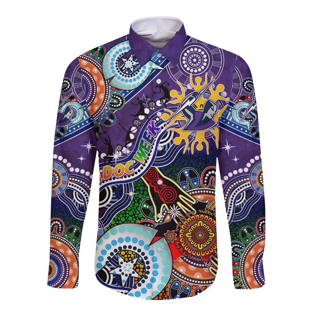 Personalised Storm NAIDOC Week 2024 Long Sleeve Button Shirt Australia Aboriginal Dot Painting