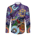 Personalised Storm NAIDOC Week 2024 Long Sleeve Button Shirt Australia Aboriginal Dot Painting