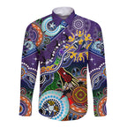 Personalised Storm NAIDOC Week 2024 Long Sleeve Button Shirt Australia Aboriginal Dot Painting